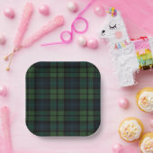 Tartan Fabric Paper Plate Pappteller (Party)