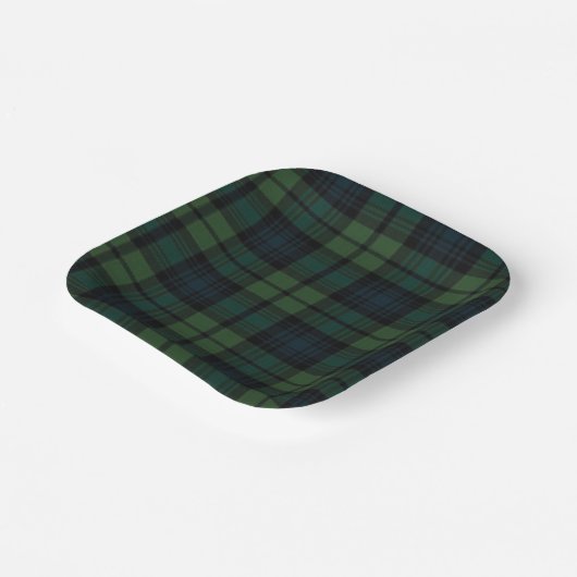 Tartan Fabric Paper Plate Pappteller (Gewinkelt)