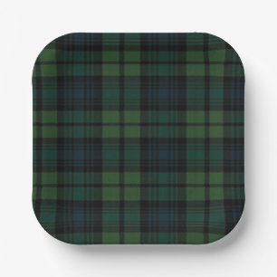 Tartan Fabric Paper Plate Pappteller