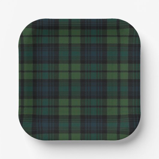 Tartan Fabric Paper Plate Pappteller (Vorderseite)