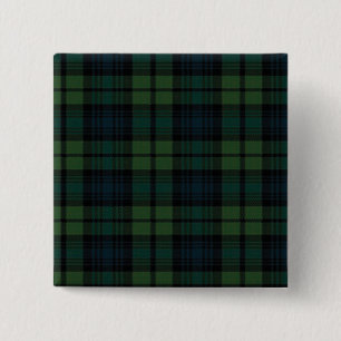 Tartan Fabric Square Button