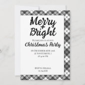 Tartan Feiertage Weihnachts-Party Merry Bright Einladung (Vorderseite)