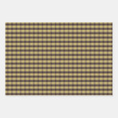 Tartan flower yellow brown set wrapping paper geschenkpapier set (Vorderseite 3)
