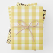 Tartan flower yellow brown set wrapping paper geschenkpapier set (Beispiel)