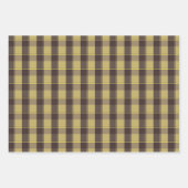 Tartan flower yellow brown set wrapping paper geschenkpapier set (Vorderseite)