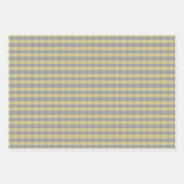 Tartan flower yellow grey set wrapping paper geschenkpapier set (Vorderseite 3)