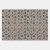 Tartan flower yellow grey set wrapping paper geschenkpapier set (Vorderseite 2)