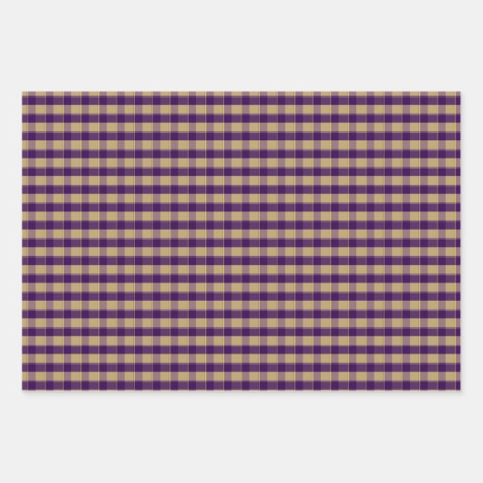 Tartan flower yellow purple set wrapping paper geschenkpapier set (Vorderseite 3)