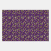 Tartan flower yellow purple set wrapping paper geschenkpapier set (Vorderseite 2)