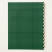 Tartan Forest Green Monogram Gold Planer (Rückseite)