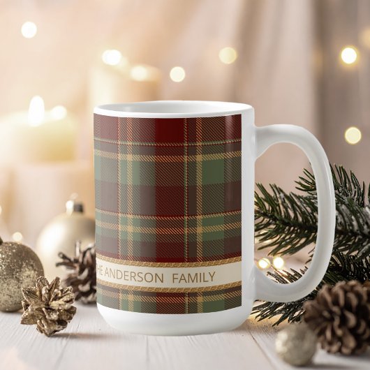Tartan Frohe Weihnachten Gold Rahmen ID1141A Kaffeetasse