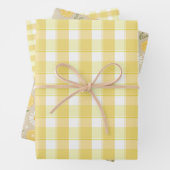 Tartan Gänseblümchen Zitronengelb Set Geschenkpapi Geschenkpapier Set (Beispiel)
