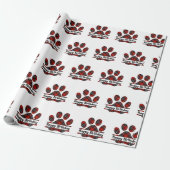 Tartan Geburtstag Karierte Paw Print auf Weiß Geschenkpapier (Ungerollt)