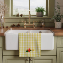 Tartan gelbes einfaches Wildblumenmuster 