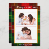 Tartan Gold Frame Frohe Weihnachten 2 Foto (Vorne/Hinten)
