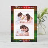 Tartan Gold Frame Frohe Weihnachten 2 Foto (Stehend Vorderseite)