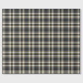 Tartan - Graphit Ivory and Mustard Gold Geschenkpapier (Flach)