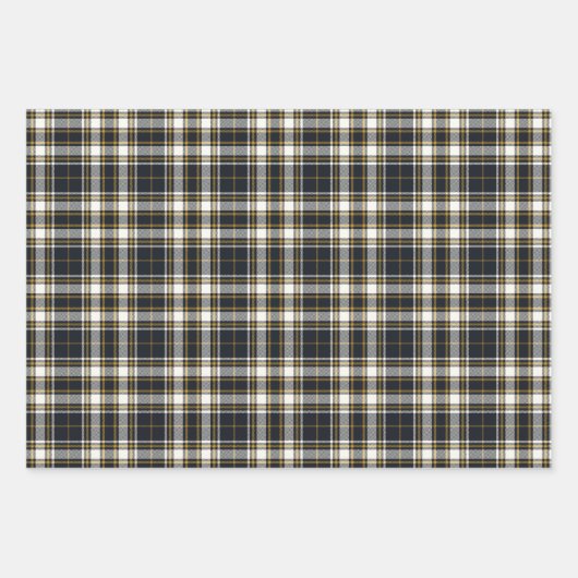 Tartan - Graphit Ivory and Mustard Gold Geschenkpapier Set (Vorderseite 2)