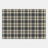 Tartan - Graphit Ivory and Mustard Gold Geschenkpapier Set (Vorderseite)