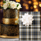 Tartan - Graphit Ivory and Mustard Gold Geschenkpapier Set