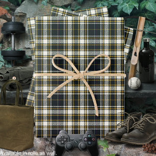 Tartan - Graphit Ivory and Mustard Gold Geschenkpapier Set