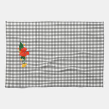 Tartan graues einfaches Wildblumenmuster