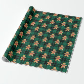 Tartan Green Black Gingerbrot Schneefall Weihnacht Geschenkpapier (Ungerollt)