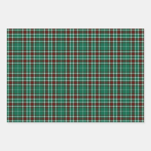 Tartan - Green White Russet Red Geschenkpapier Set (Vorderseite 3)