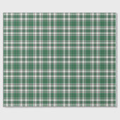 Tartan - Grün-Elfenbeinrot-Rose Geschenkpapier (Flach)