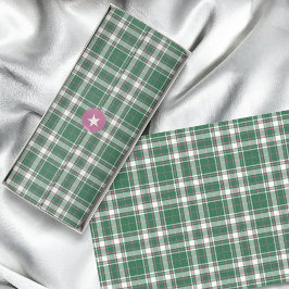 Tartan - Grün-Elfenbeinrot-Rose Seidenpapier