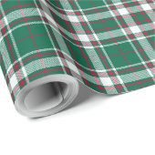 Tartan - Grün, Weiß und Rot Geschenkpapier (Rolleneckpunkt)