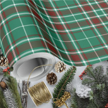 Tartan - Grün Weiß und Russet Rot