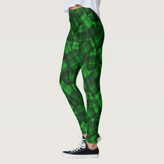 Tartan, grüner Karpfen, Leggings (Links)