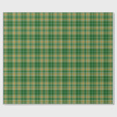 Tartan - grünes Karamelll, goldweiß Geschenkpapier (Flach)