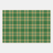 Tartan - grünes Karamelll, goldweiß Geschenkpapier Set (Vorderseite)