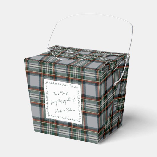 Tartan-Gunstbox mit handgezeichneter persönlicher  Geschenkschachtel (Vorderseite)