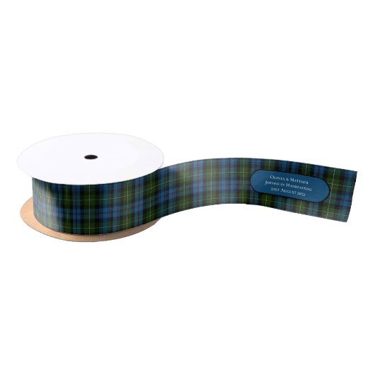 TARTAN HANDFASTING RIBBON PERSONALISIERTE NAMEN SATINBAND (Spule)