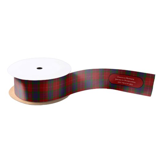 TARTAN HANDFASTING RIBBON PERSONALISIERTE NAMEN SATINBAND (Spule)