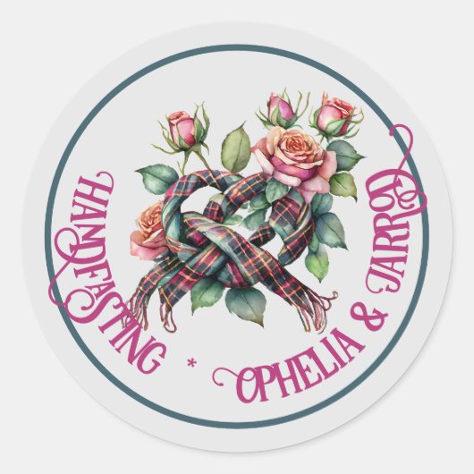 TARTAN HANDFASTING STICKERS FÜR GÜNSTIGE ENVELOPEN (Vorderseite)