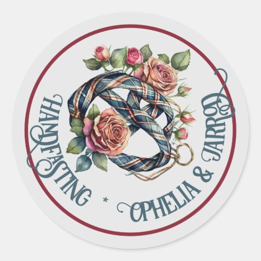 TARTAN HANDFASTING STICKERS FÜR GÜNSTIGE ENVELOPEN (Vorderseite)
