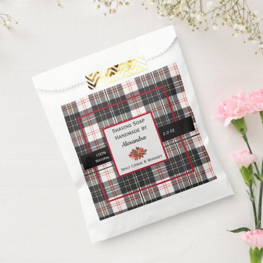 Tartan Handmade Shave Seifenproduktkennzeichnung Geschenktütchen (Versiegelt)