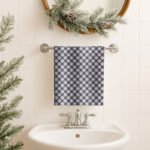 Tartan-Handtuch für Männer Klassisches Navy-Blau-D Badhandtuch Set