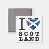 Tartan Heart - Liebe Schottland Magnet (Vorderseite/Rückseite)