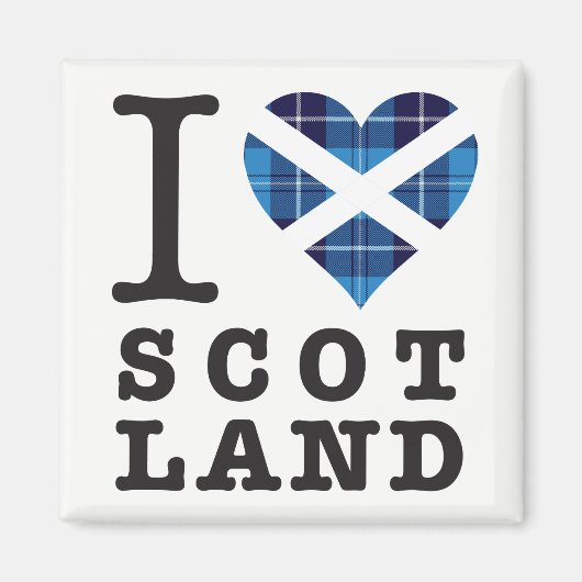 Tartan Heart - Liebe Schottland Magnet (Vorne)