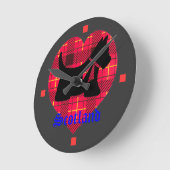 Tartan Heart & Scottie Dog Wall Clock Runde Wanduhr (Winkel)