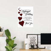 Tartan Heart Unplugged Wedding Sign Poster (Heimbüro)