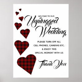 Tartan Heart Unplugged Wedding Sign Poster