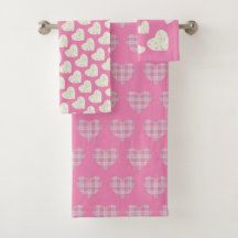 Tartan Hearts Blume Rosa Grau