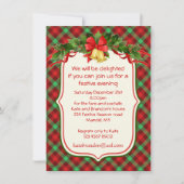 Tartan-Heilige Glocken Weihnachtsfeier Party Einla Einladung (Vorderseite)