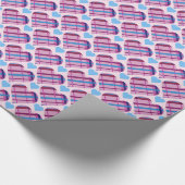 Tartan Herz Muster Pink und Blau Valentine Geschenkpapier (Ecke)